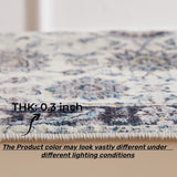 5'x7' Area Rug, Soft Washable Low-Pile Carpet Mat with Non-Slip Backing for Living Room and Bedroom