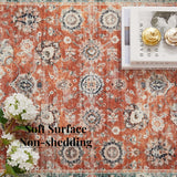 5'x7' Area Rug, Soft Washable Low-Pile Carpet Mat with Non-Slip Backing for Living Room and Bedroom