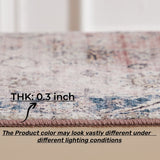 5'x7' Area Rug, Soft Washable Low-Pile Carpet Mat with Non-Slip Backing for Living Room and Bedroom