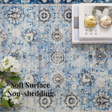 5'x7' Area Rug, Soft Washable Low-Pile Carpet Mat with Non-Slip Backing for Living Room and Bedroom