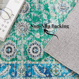 5'x7' Area Rug, Soft Washable Low-Pile Carpet Mat with Non-Slip Backing for Living Room and Bedroom
