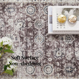 5'x7' Area Rug, Soft Washable Low-Pile Carpet Mat with Non-Slip Backing for Living Room and Bedroom