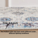 5'x7' Area Rug, Soft Washable Low-Pile Carpet Mat with Non-Slip Backing for Living Room and Bedroom