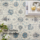 5'x7' Area Rug, Soft Washable Low-Pile Carpet Mat with Non-Slip Backing for Living Room and Bedroom