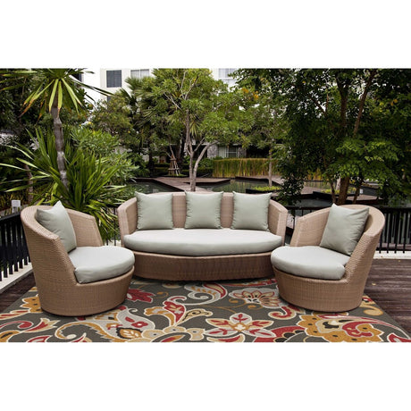 5'X8' Taupe Hand Hooked Uv Treated Floral Indoor Outdoor Area Rug