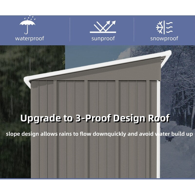 5*3FT Outdoor Storage Shed ,Tool Shed with Sloping Roof and Lockable Door,Metal Shed