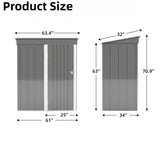 5*3FT Outdoor Storage Shed ,Tool Shed with Sloping Roof and Lockable Door,Metal Shed