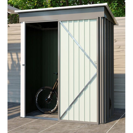 5*3FT Outdoor Storage Shed ,Tool Shed with Sloping Roof and Lockable Door,Metal Shed