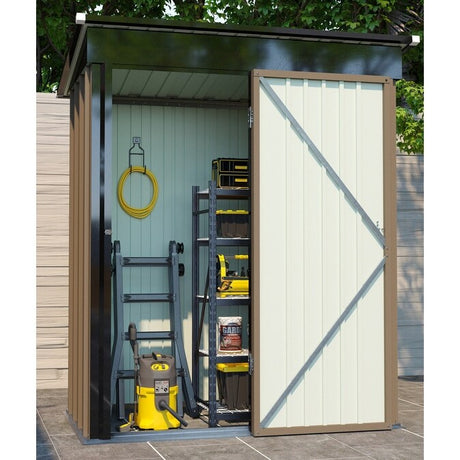 Outdoor Storage Shed,Tool Shed with Sloping Roof and Lockable Door,Metal Shed for Backyard Garden Patio Lawn