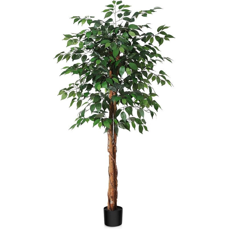 5ft Artificial Ficus Tree with Natural Wood Trunk