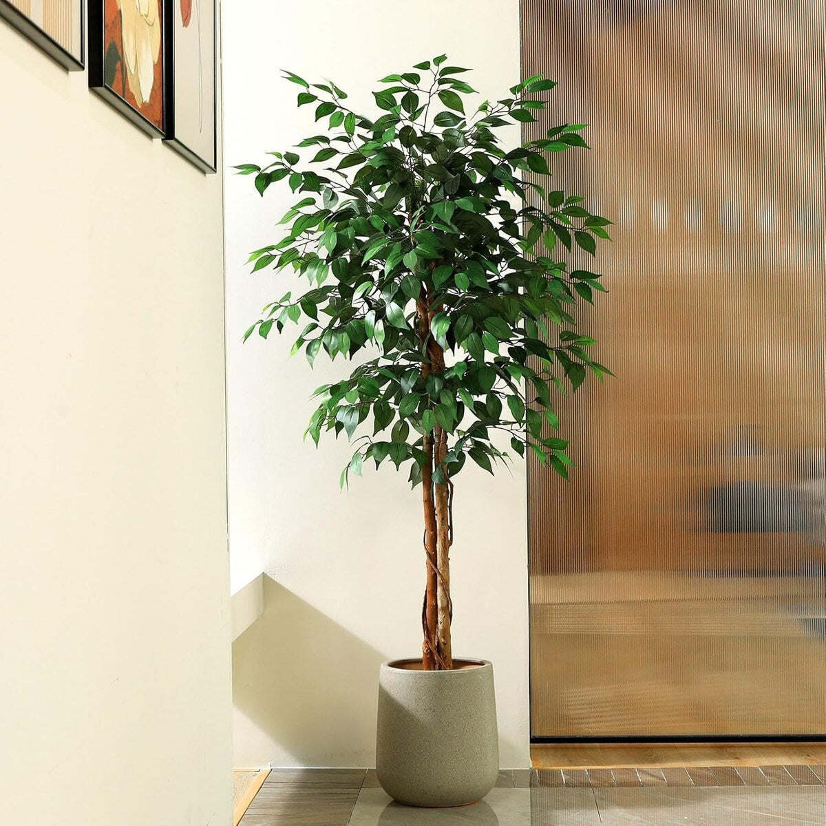 5ft Artificial Ficus Tree with Natural Wood Trunk