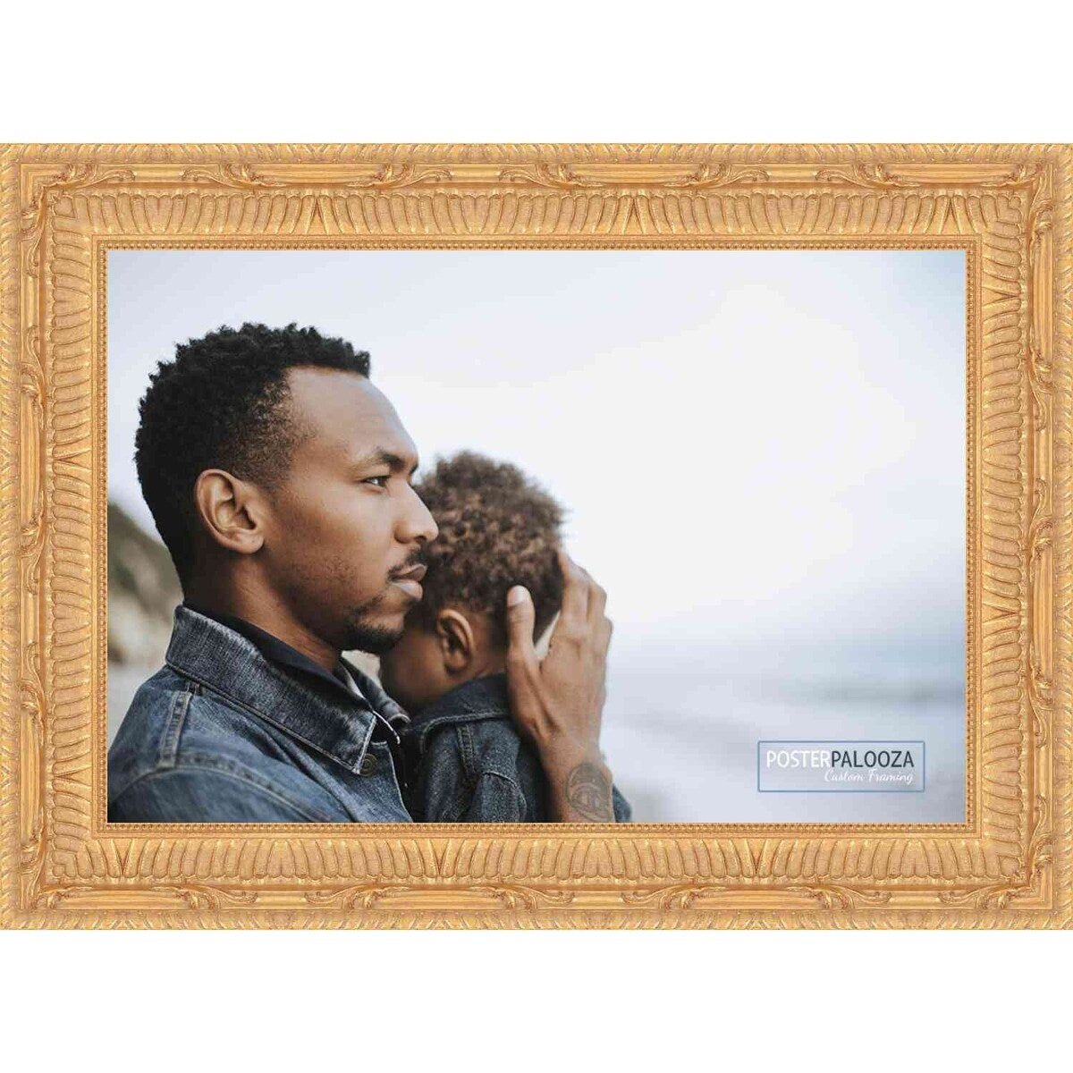 5x6 Ornate Gold Complete Wood Picture Frame with UV Acrylic, Foam Board Backing, & Hardware