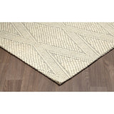Handmade Wool Ivory Large Diamond Rug
