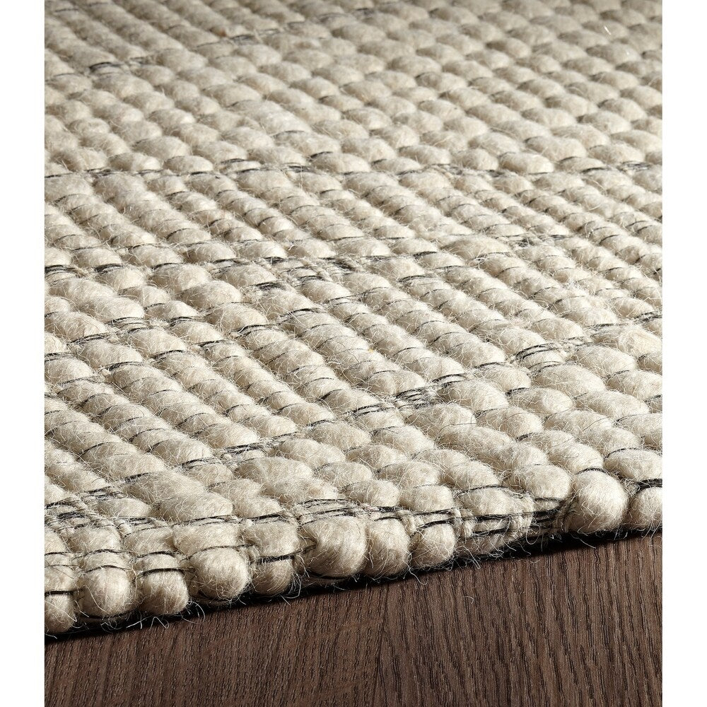 Handmade Wool Ivory Large Diamond Rug