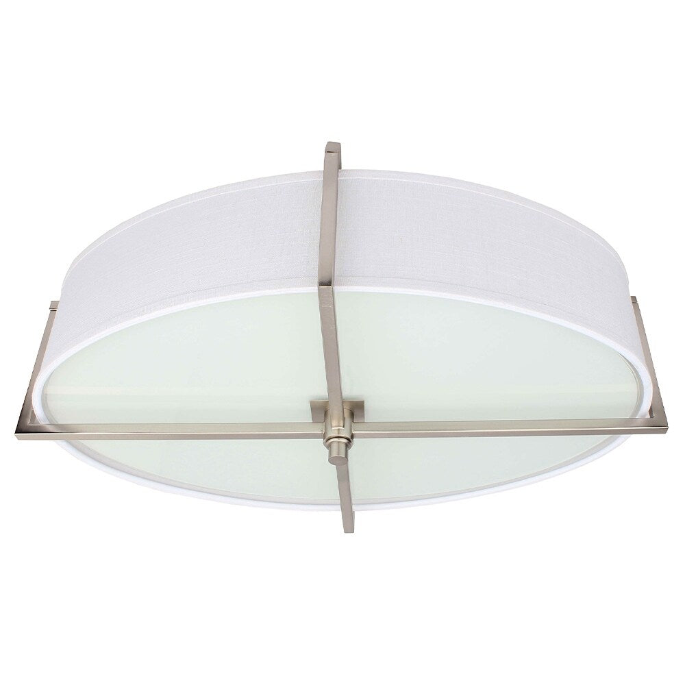 6 - Light 24" Simple Drum Flush Mount - Brushed Nickel
