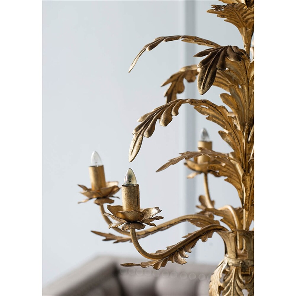 6 - Light Metal Chandelier with Adjustable Chain(No Bulb) - N/A
