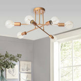 6 - Light Modern Metal 23.62'' Sputnik Semi-Flush Mount Ceiling Light
