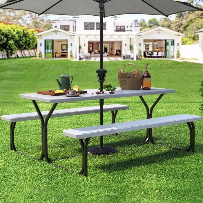 6 - Person 72'' Long Picnic Table - N/A