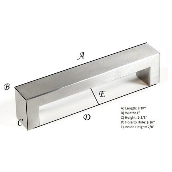 6-3/4-Inch (171mm) BOLD Design Stainless Steel Brushed Nickel Contemporary Cabinet Bar Pulls (Set of 4)