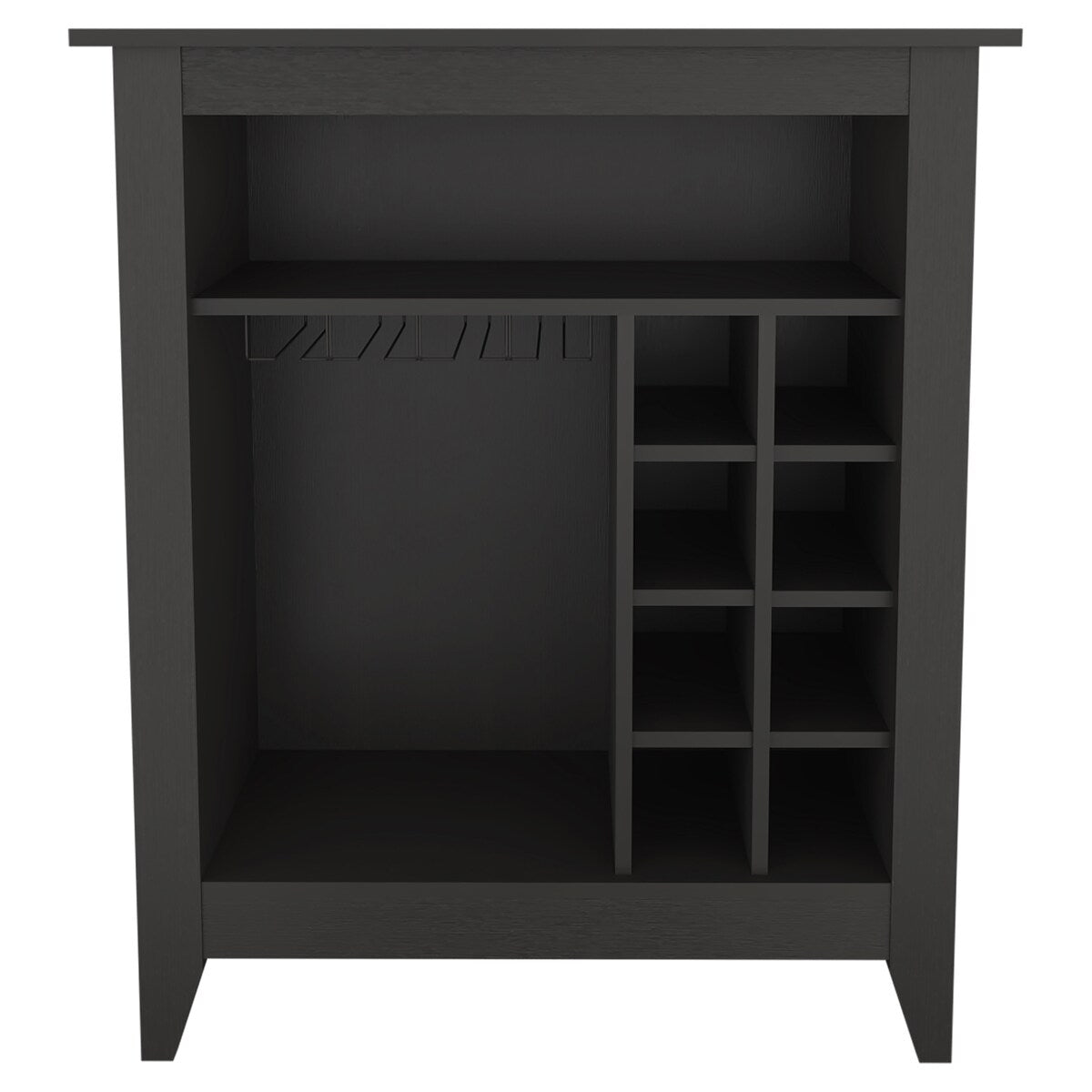 6-Bottle 1-Drawer 1-Shelf Bar Cabinet Black
