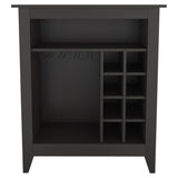 6-Bottle 1-Drawer 1-Shelf Bar Cabinet Black