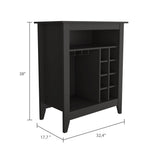 6-Bottle 1-Drawer 1-Shelf Bar Cabinet Black