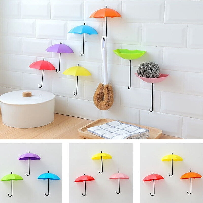 6 Colorful Umbrella Wall Hooks for Keys
