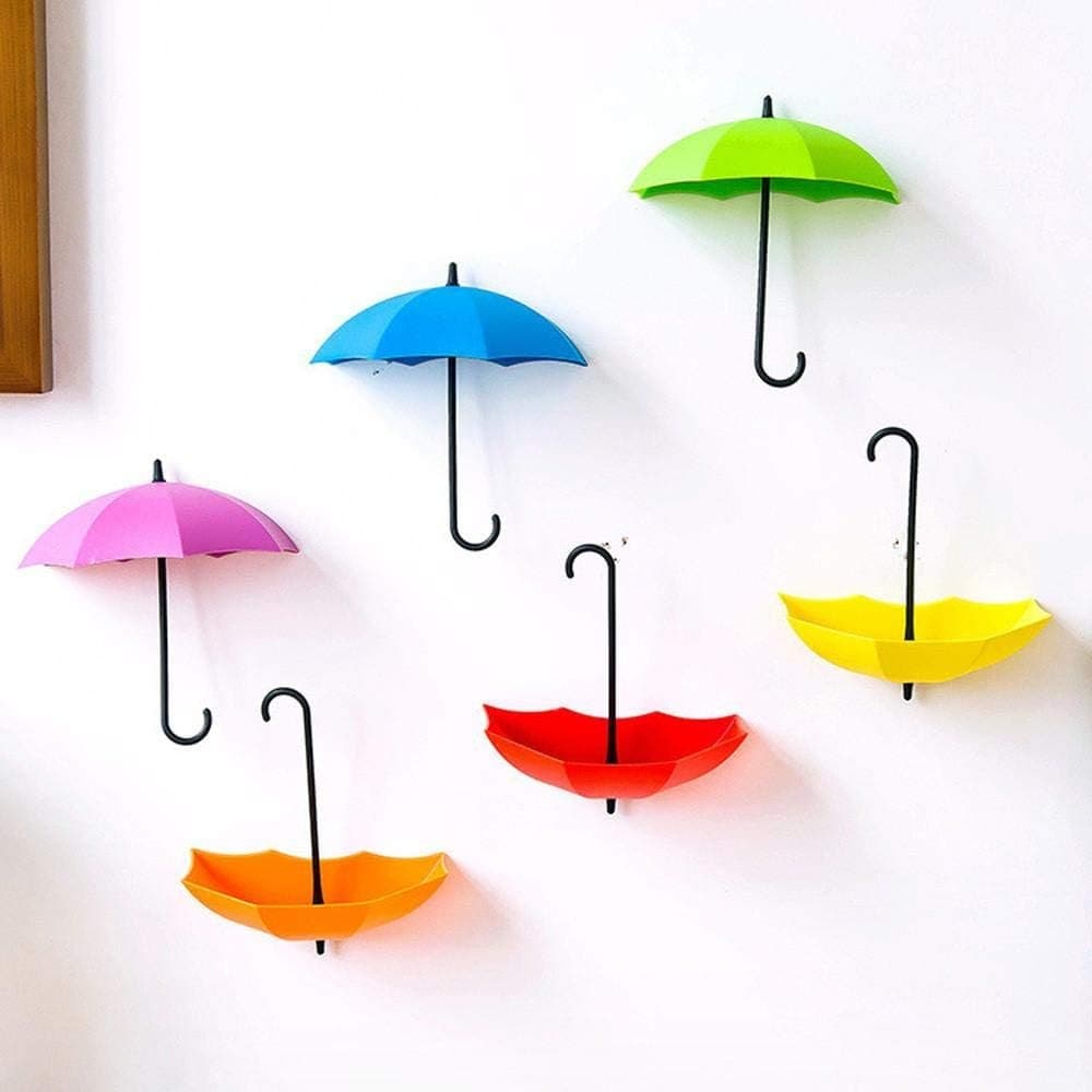 6 Colorful Umbrella Wall Hooks for Keys
