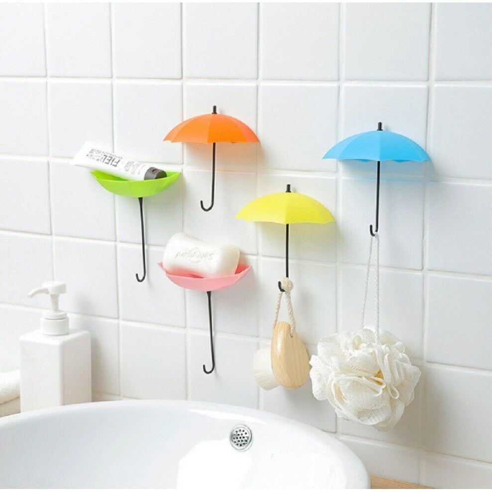 6 Colorful Umbrella Wall Hooks for Keys