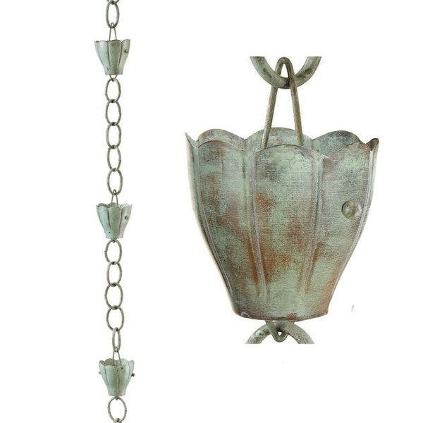 Crocus Copper 6-cup Rain Chain by Good Directions