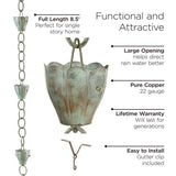 Crocus Copper 6-cup Rain Chain by Good Directions