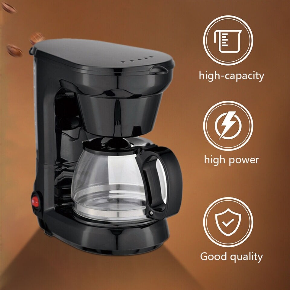 6-Cup Mini Drip Coffee Maker 750ML