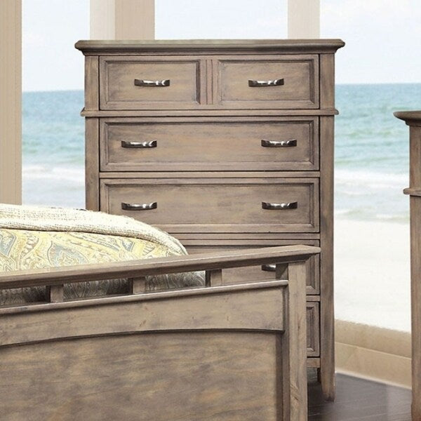 6-Drawer Chest, Weathered Oak Finish