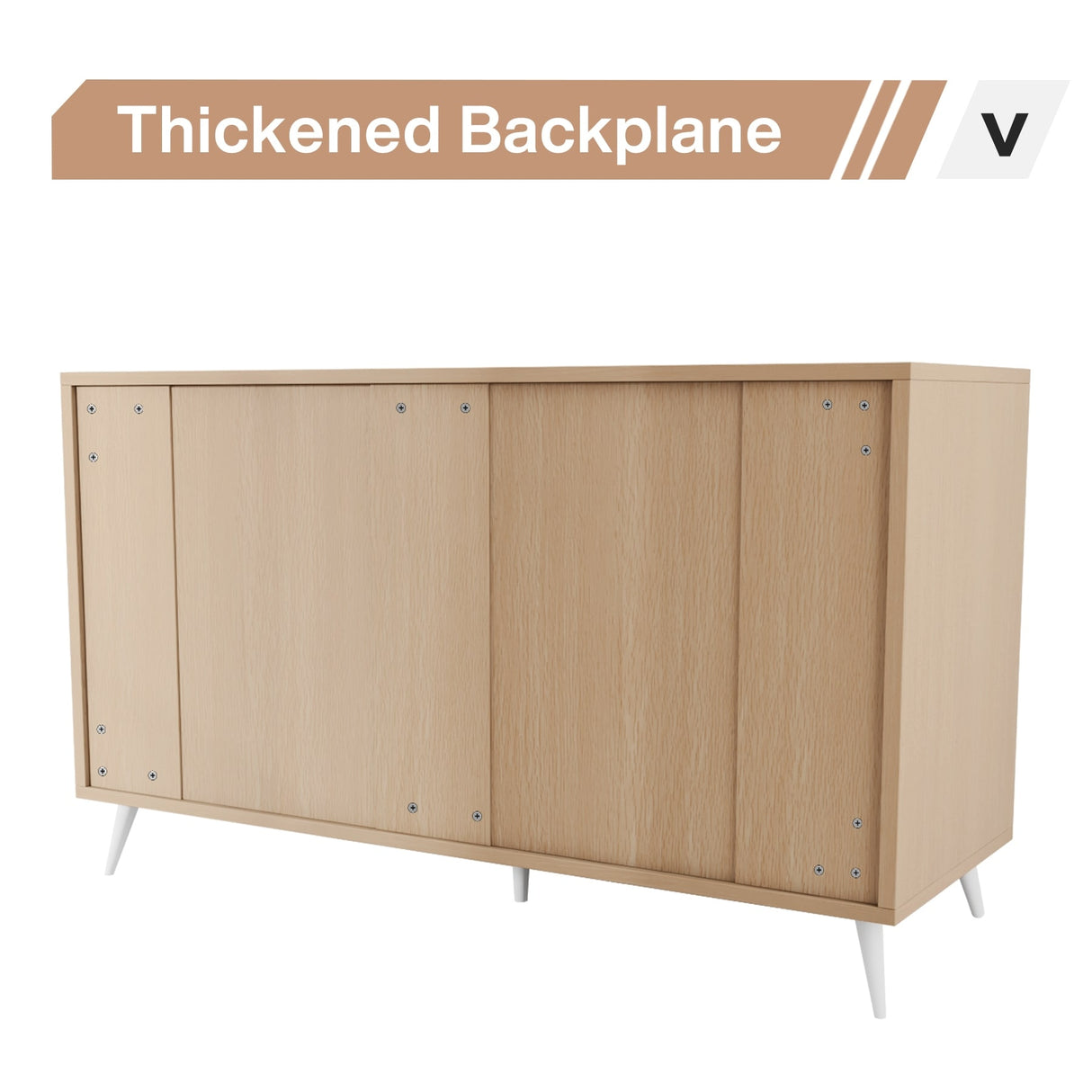 6-Drawer Double Dresser for Bedroom, 47-inch Chest of Drawers with Metal Legs for Living Room