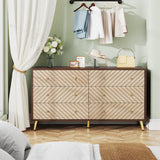 6-Drawer Double Dresser for Bedroom, 47-inch Chest of Drawers with Metal Legs for Living Room