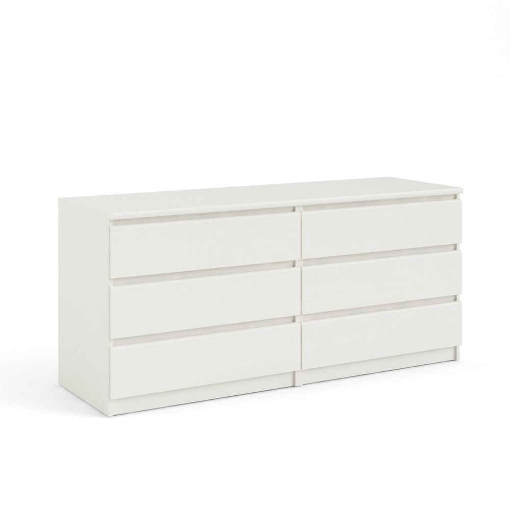 6 Drawer Double Dresser with No Handles
