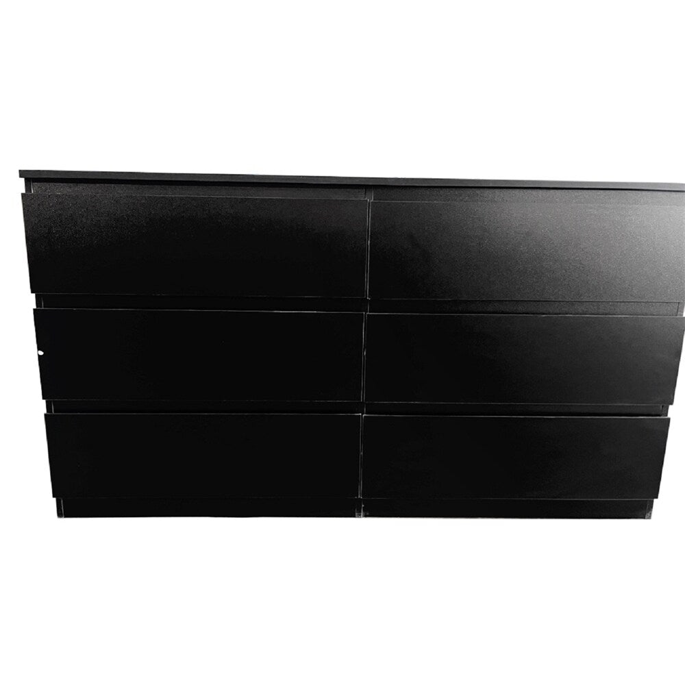 6 Drawer Double Dresser with No Handles