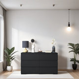 6 Drawer Double Dresser with No Handles