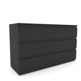 6 Drawer Double Dresser with No Handles