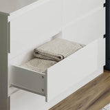 6 Drawer Double Dresser with No Handles