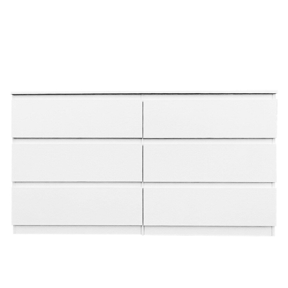6 Drawer Double Dresser with No Handles