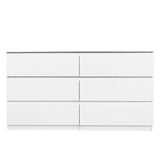 6 Drawer Double Dresser with No Handles