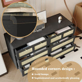 6 Drawer Dresser Modern Rattan Dresser Chest