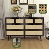 6 Drawer Dresser Modern Rattan Dresser Chest
