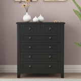 6 Drawer Dresser Tall Chest of Drawers for Bedroom,Retro Dressers & chests of drawers with Shell Handles