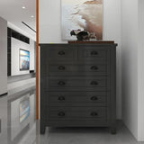 6 Drawer Dresser Tall Chest of Drawers for Bedroom,Retro Dressers & chests of drawers with Shell Handles