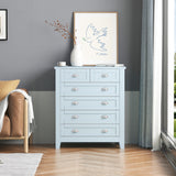 6 Drawer Dresser Tall Chest of Drawers for Bedroom,Retro Dressers & chests of drawers with Shell Handles