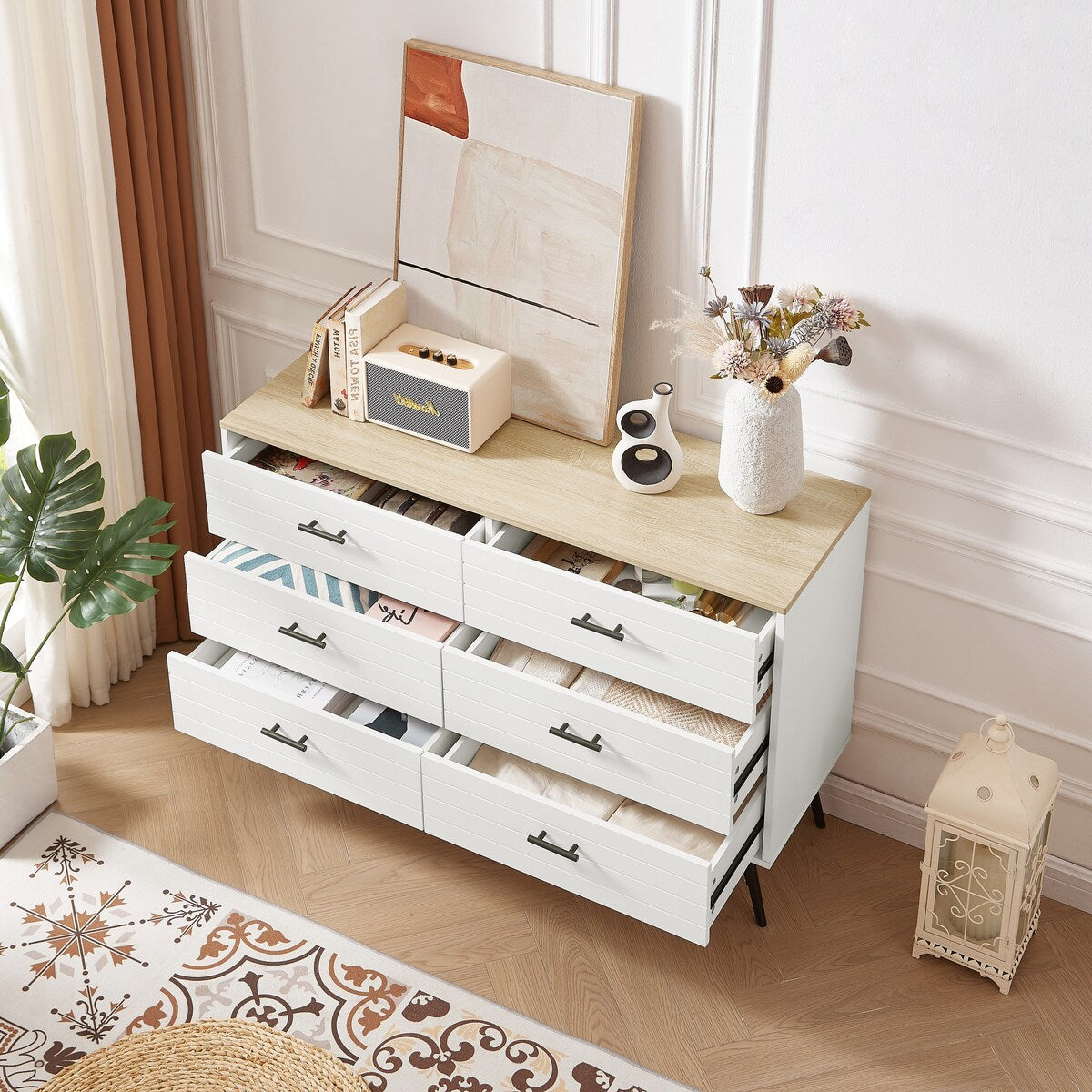 6 Drawer Dresser for Bedroom with Deep Drawers