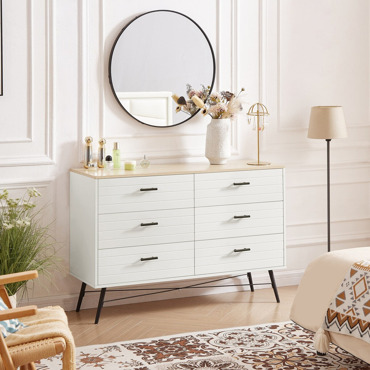 6 Drawer Dresser for Bedroom with Deep Drawers