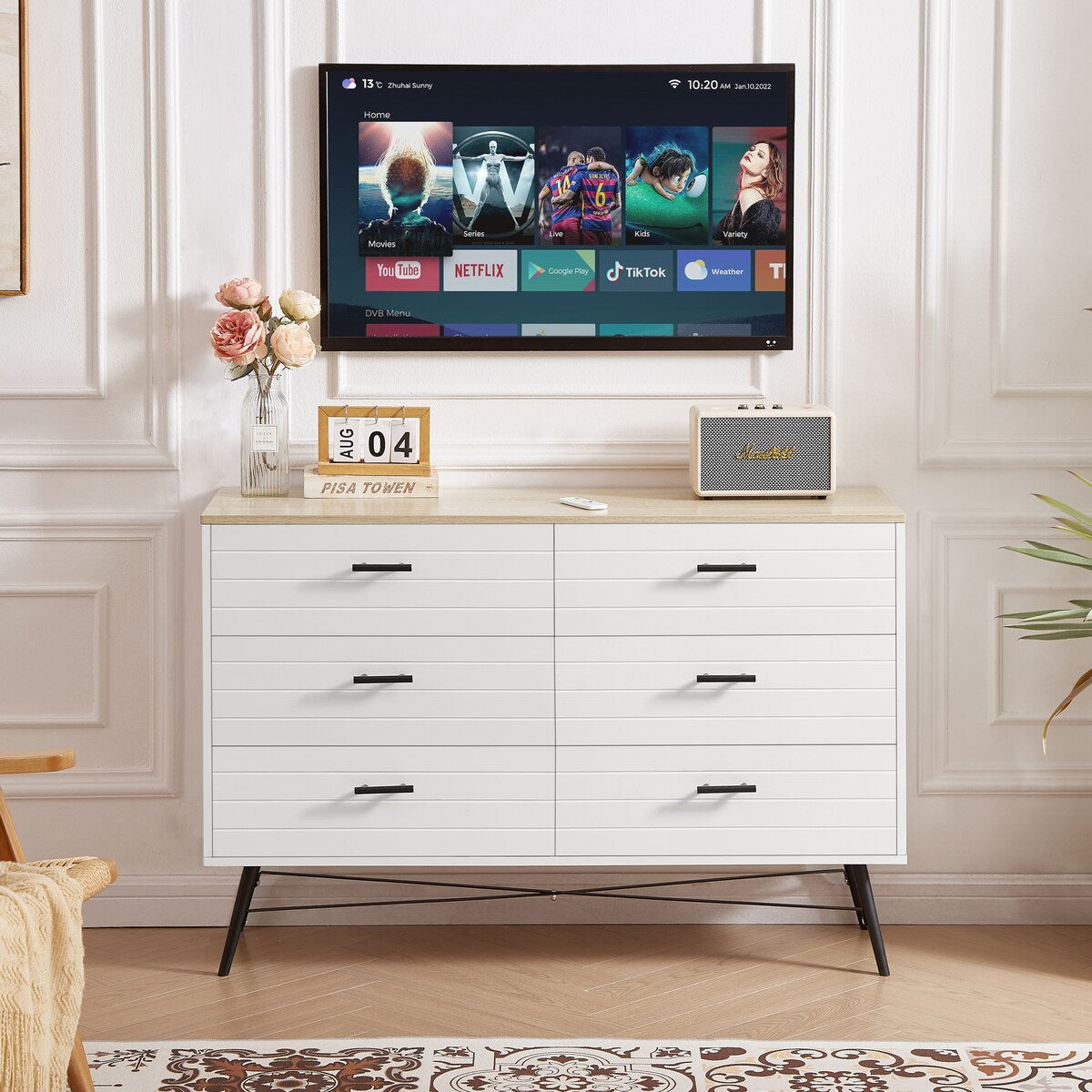 6 Drawer Dresser for Bedroom with Deep Drawers